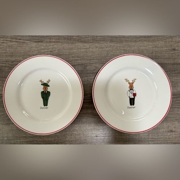 Vintage Santa’s 🎅🏼 Reindeer 🦌 Plates 🍽️ - Picture 2 of 2